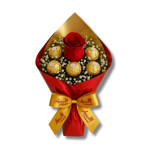 Amor Essencial Rosa Vermelha e Ferrero Rocher