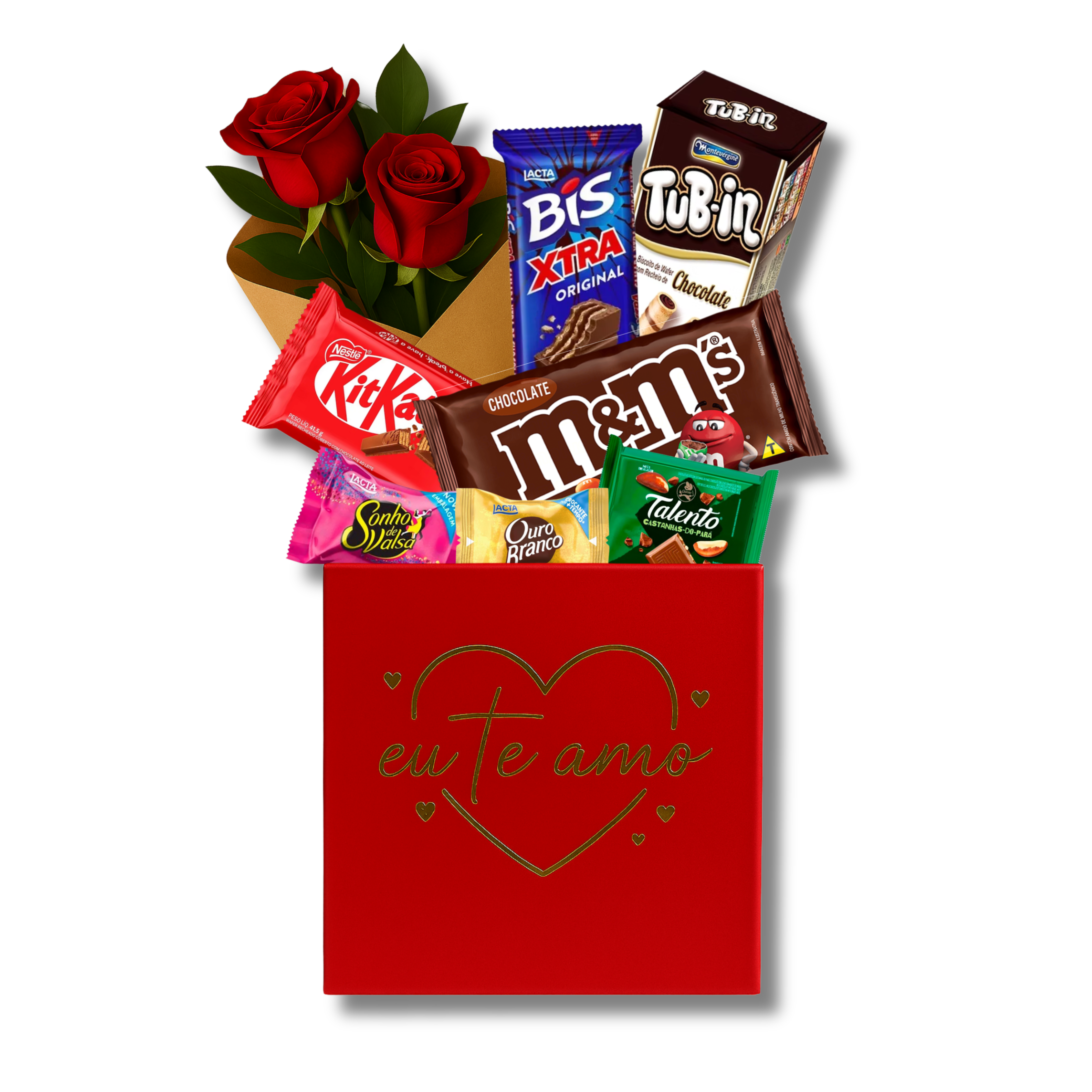 Cesta Romntica com Rosas e Chocolates