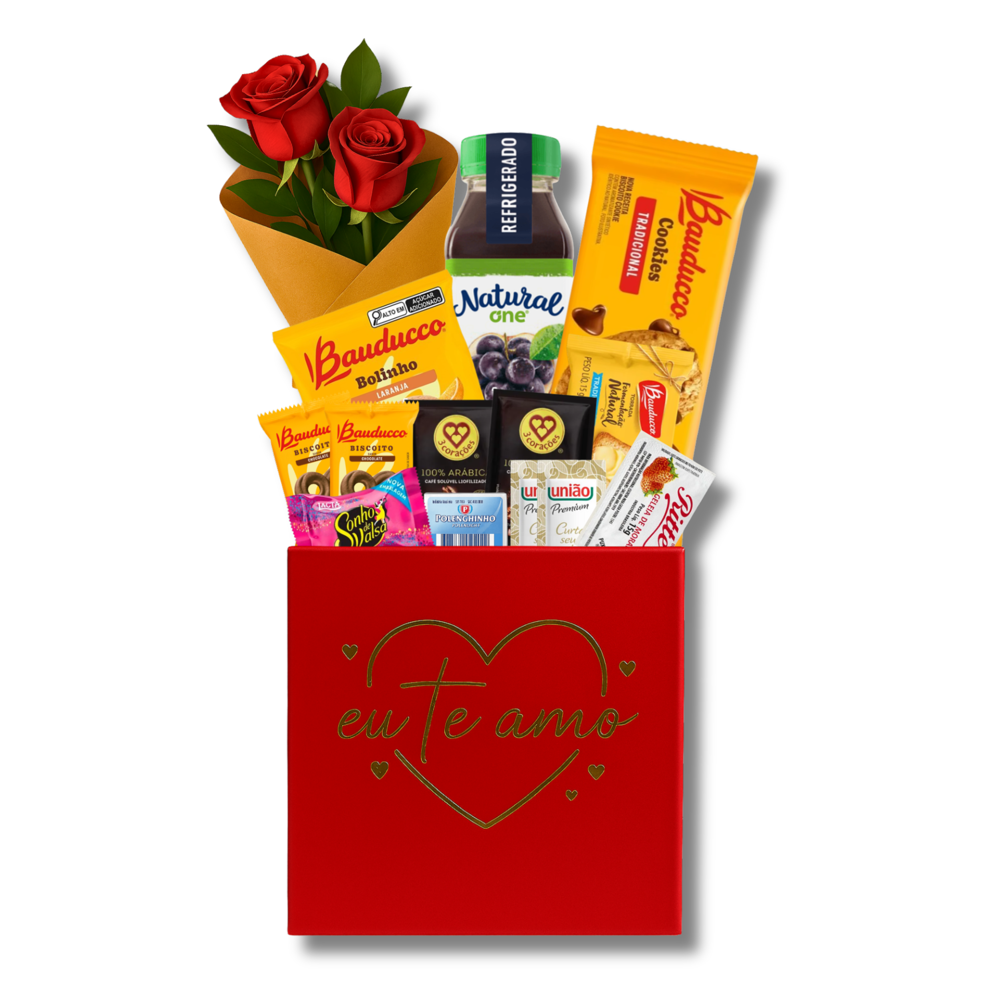 Cesta Amor Essencial Rosas e Sabores	