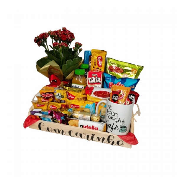 Cesta Gourmet com Flores e Delcias